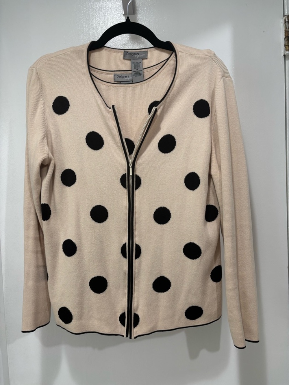 Designers Originals Cream and Black Polka Dot Cardigan & Shell Set Medium - Picture 4 of 11